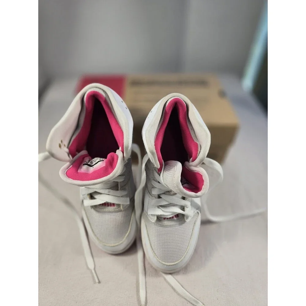 Nike Air Jordan 1 Flight 4 White Pink #23 Sneakers 820183-109 Shoes Sz 4.5y Kids